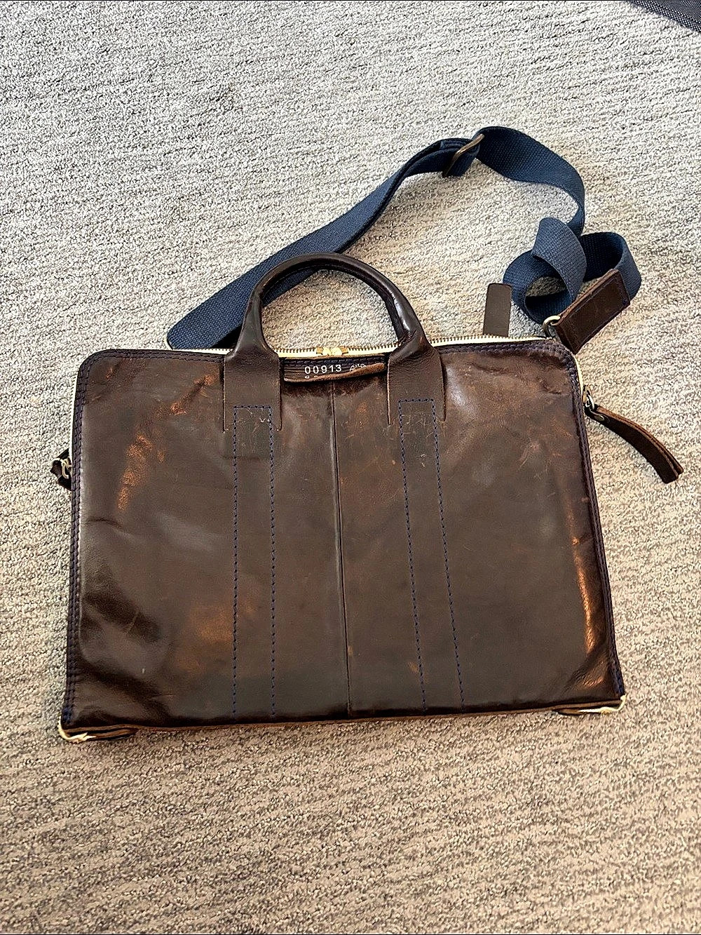 Objects Italy  Laptop Briefcase Brown Italian leather
